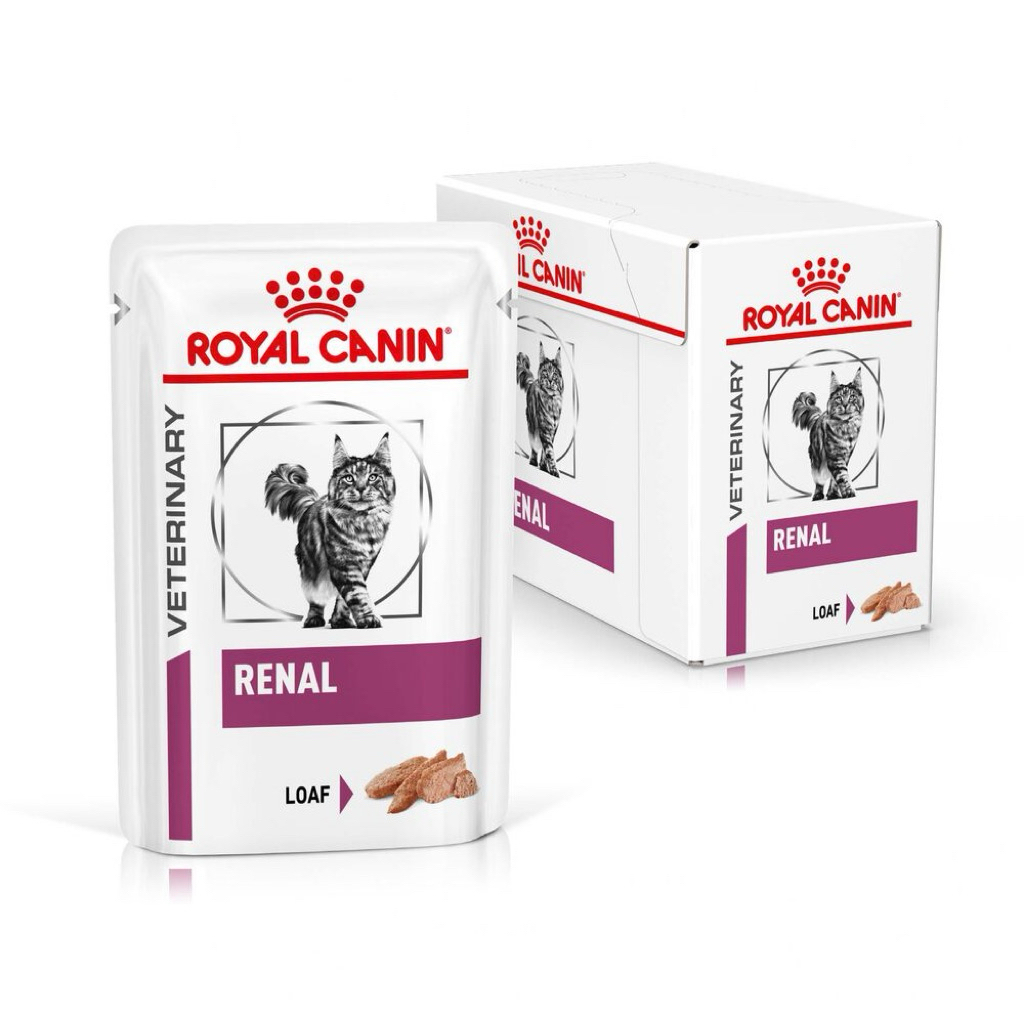 Royal Canin Renal แมว-สูตร Loaf ยกกล่อง(12ซอง) อาหารเปียก Royal Canin รักษาโรคไตแมว