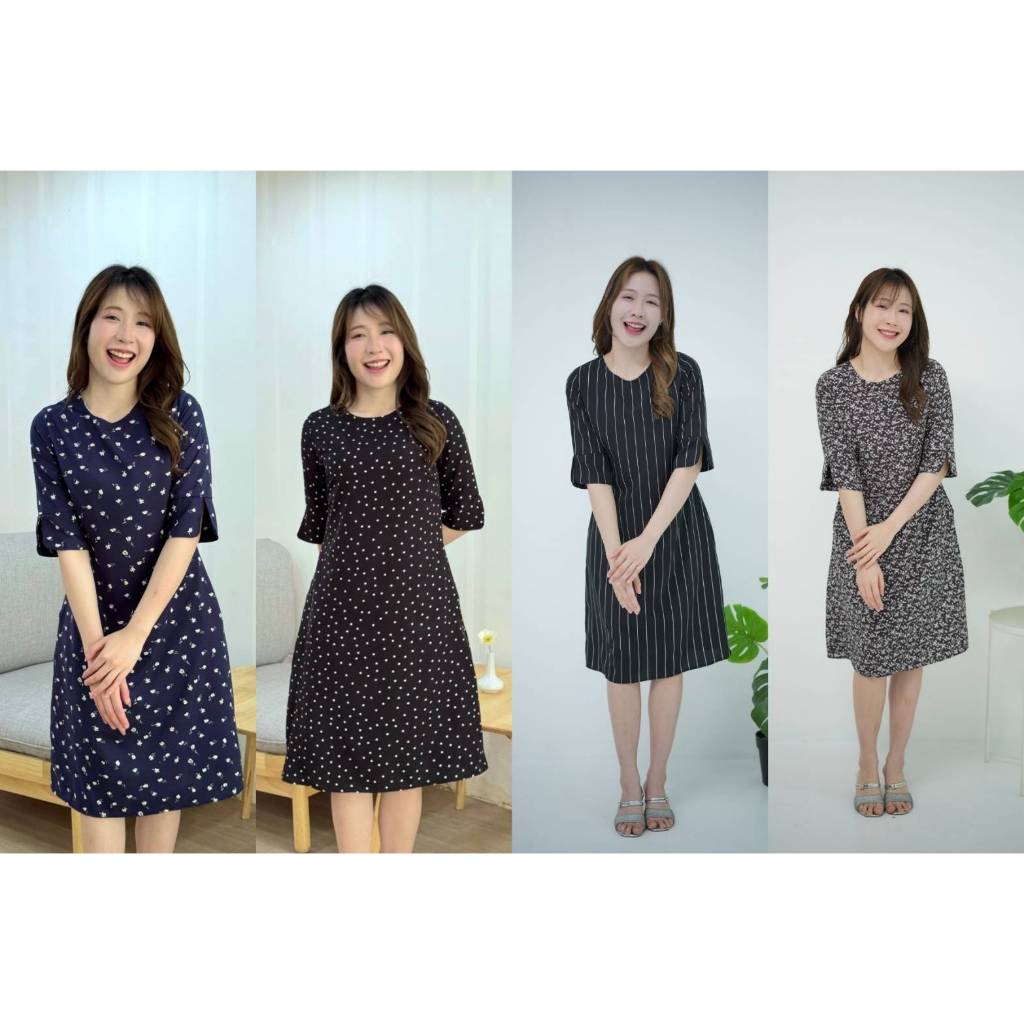 ถามสต๊อกที่แชตก่อนสั่งทุกแบบในร้าน#ชุดซิปหลัง Detail เดรสผ้าไหมอิตาลี คอกลม แขนยาวประมาณข้อศอกแต่งผ่าแขน