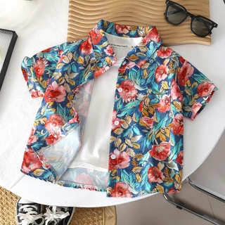 เสื้อเชิ้ตเด็ก เสื้อฮาวายเด็ก สไตล์ทะเล สดใสสบายตา ผ้าบางสบาย งานจริงสวย