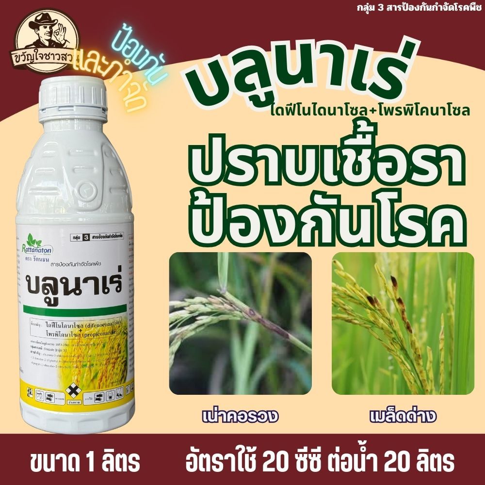 บลูนาเร่สารไดฟีโนโคนาโซล+โพรพิโคนาโซลรักษาโรคกาบใบแห้งในข้าว