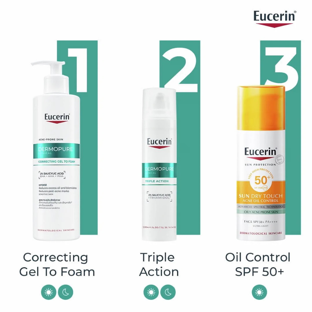 Eucerin DERMOPURE CLINICAL TRIPLE ACTION 40 ML เซรั่มจัดการปัญหาสิว และรอยสิว ราคา ถูกที่สุด ดีลบีเคเค แกลเลอรีภาพที่ 8