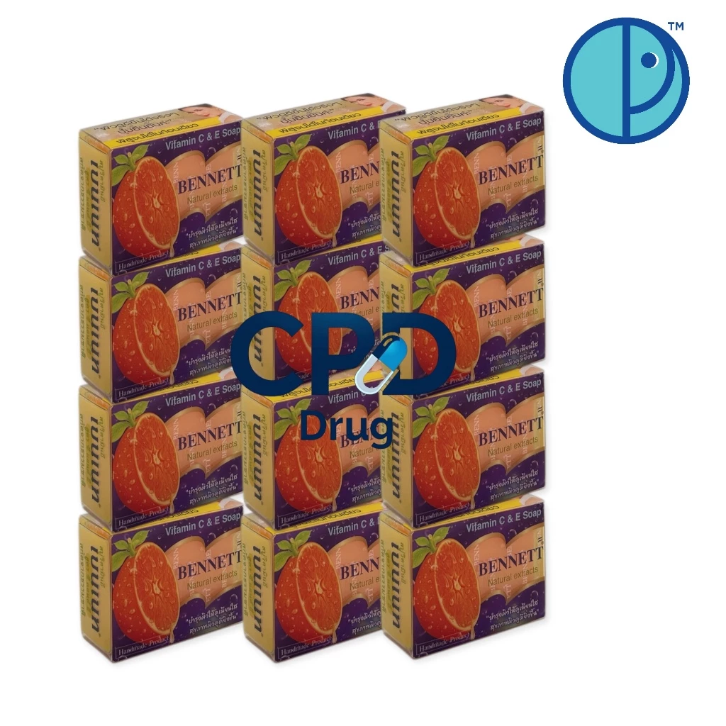 สบู่เบนเนท สูตร ซี แอนด์ อี Bennett Natural Extracts Vitamin C & E Soap (ขนาด 130 กรัม x 12 ก้อน)