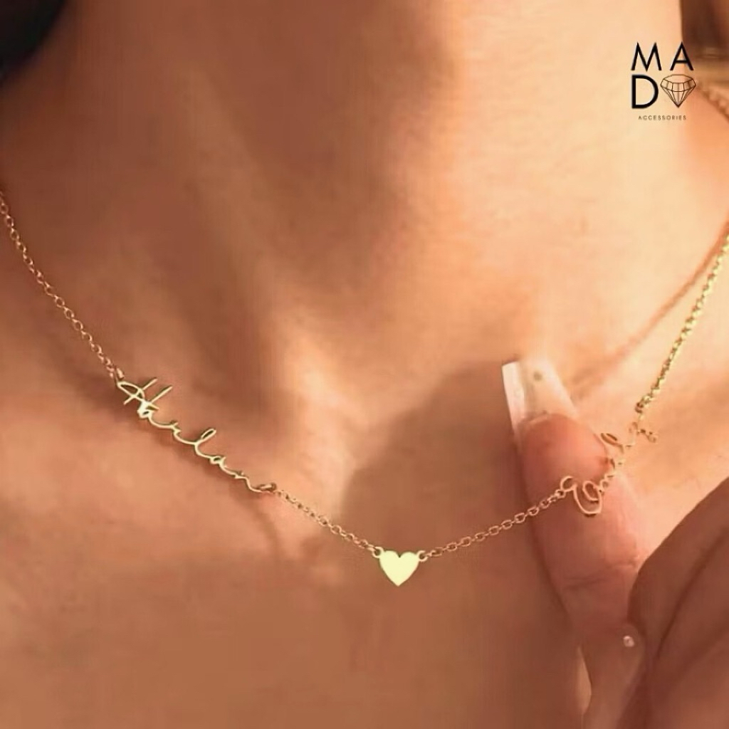 MADO🇹🇭สร้อยชื่อแบบหลายชื่อ | หลายจี้ | สร้อยตัวอักษร สร้อยสแตนเลสแท้ ของขวัญ🎁พร้อม Box set | รอผลิต 5-7 วัน