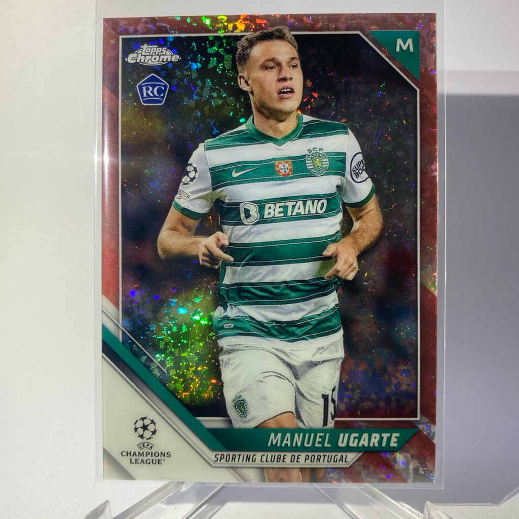 การ์ดนักฟุตบอล  MANUEL UGARTE, RC, (การ์ด Run# 066/125), SPORTING, TOPPS CHROME 2022