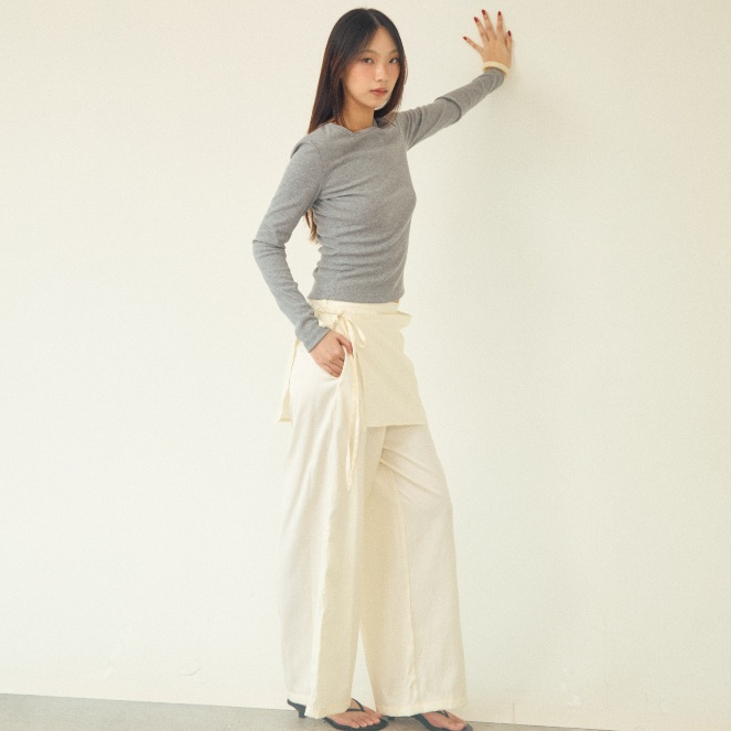 Pair Layered Pants - The Summer Project / กางเกงขายาว กางเกงเรียบ quiet luxury pants, office outfit - รูปที่ 3
