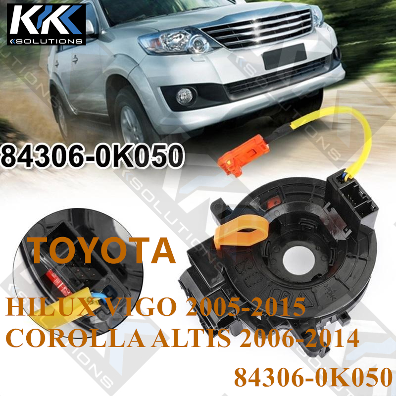 [KKSOLUTIONS]สไปร่อน สายแพรแตร คอยล์ถุงลมนิรภัย 84306-0K050 Toyota Corolla ALTIS HIKUX VIGO Fortuner Hilux 2005-2015