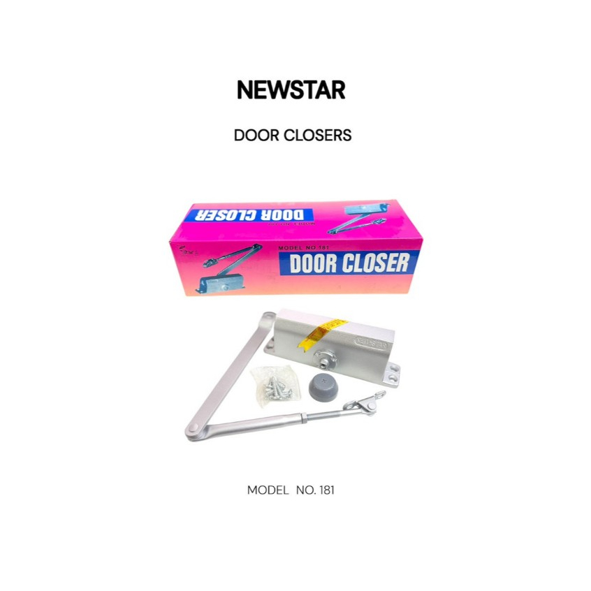 โช๊คอัพประตู NEWSTAR รุ่น No.181 สีเงิน รับนน.35 Kg ผลิตจากวัสดุคุณภาพดี ใช้สำหรับชะลอการปิดประตู