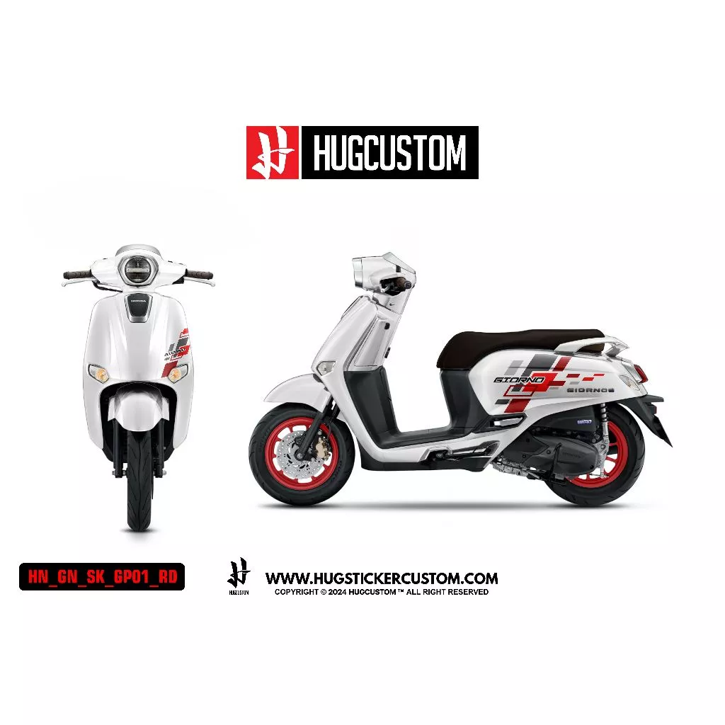 สติ๊กเกอร์แต่งรถ จีออโน่ Honda Giorno ลายกราฟิก GP thumbnail 10