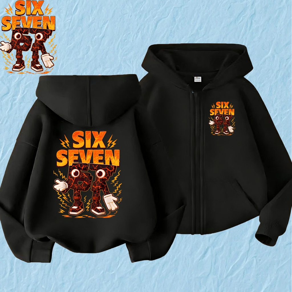 เด็ก เสื้อคาร์ดิแกน แจ็คเก็ต SIX SEVEN 67 x ROBLOX Kids Zip Hoodie Jacket Hooded cardigan 120CM-150C
