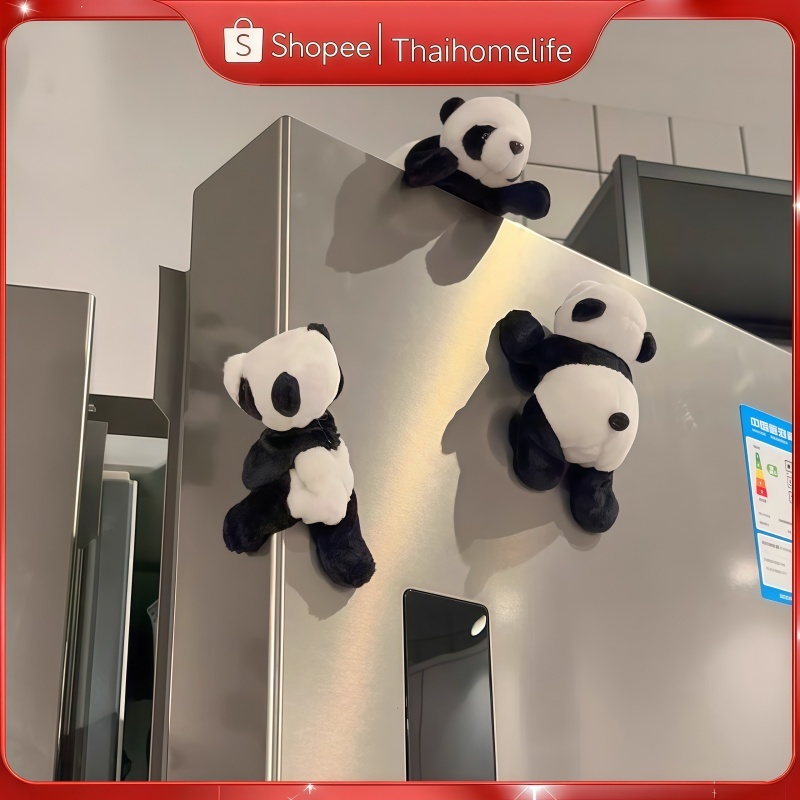ตู้เย็นแม่เหล็ก การ์ตูนตุ๊กตาแพนด้า มินิตกแต่งตู้เย็น Plush Panda