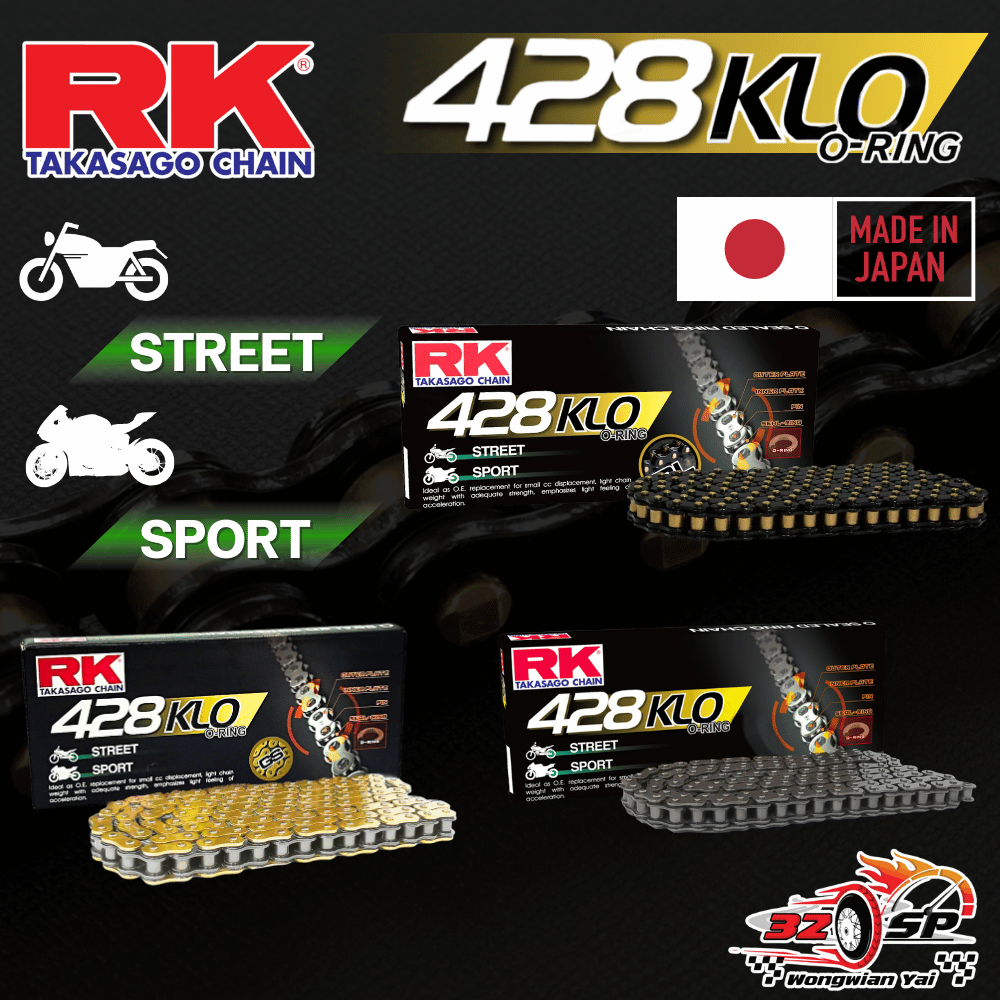 โซ่มอเตอร์ไซค์ RK 525KRO O-ring ของแท้จากญี่ปุ่น!! ส่งไว!! 320SP.วงเวียนใหญ่!!