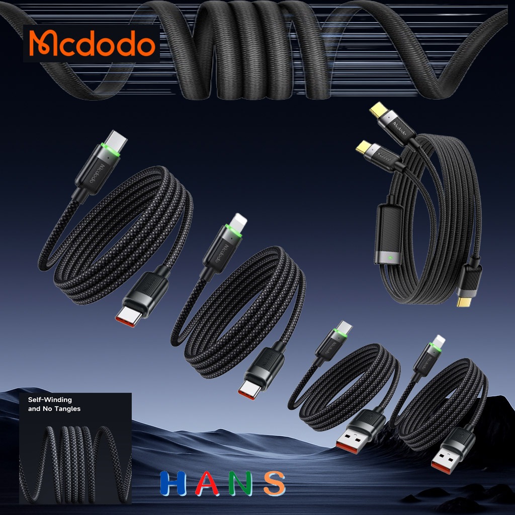 Mcdodo สายชาร์จ  C-C C-L USB-C, USB-L Magnetic Cable 60W รุ่น2in1 100w✨สายชาร์จพันเก็บอัตโนมัติ ไม่พันกันให้วุ่นวาย