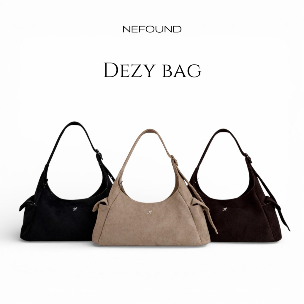 NF26041 NEFOUND กระเป๋าโฮโบรุ่น Dezy bag หนังกลับ Premium ใบใหญ่