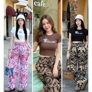 @PREM🌸ชุดน้องช้าง🐘เสื้อ+กางเกงช้างขายาว กางเกงขากระบอกเอวสูง…