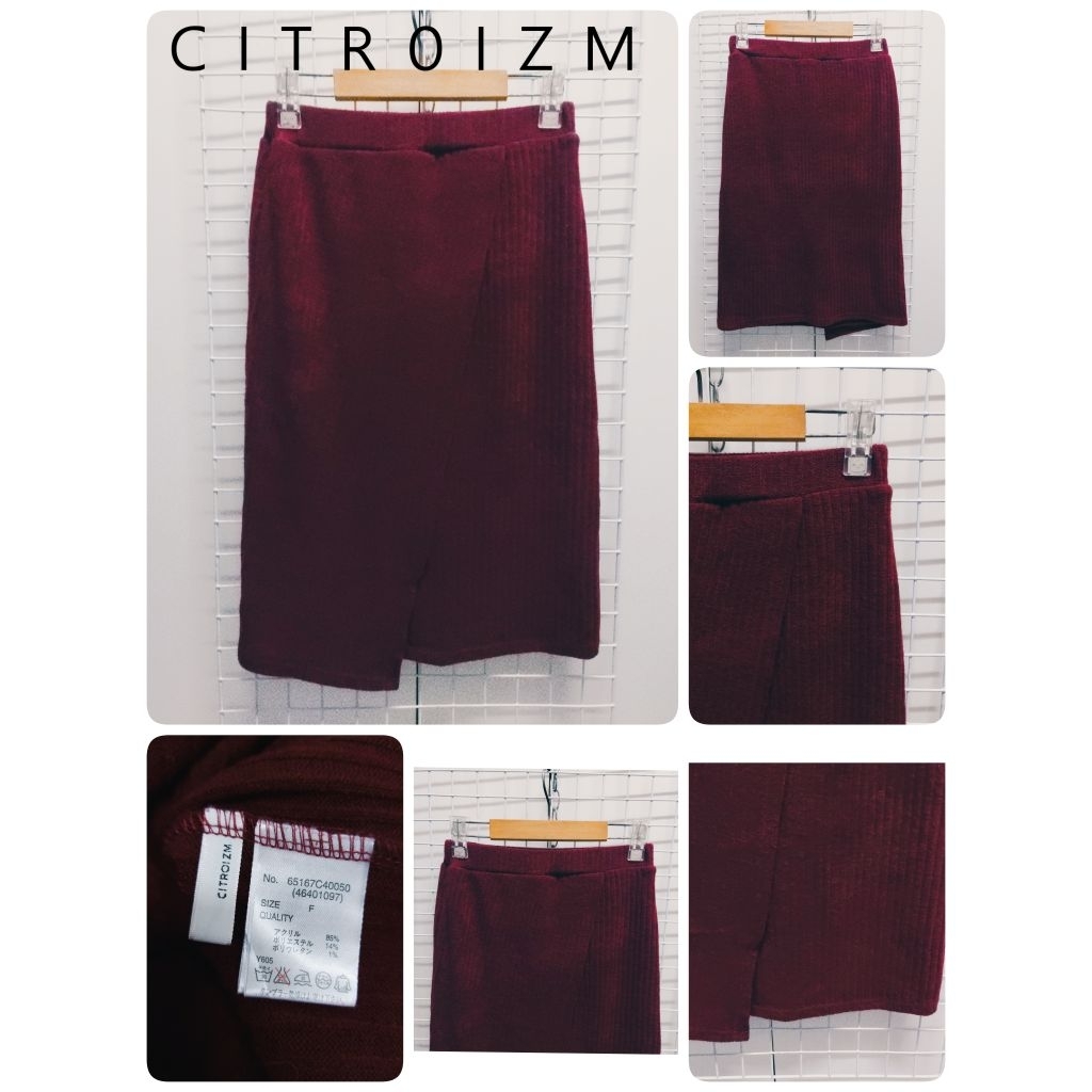 5080. C I T R 0 I Z M กระโปรงไหมพรมทรงสอบญี่ปุ่นมือสอง