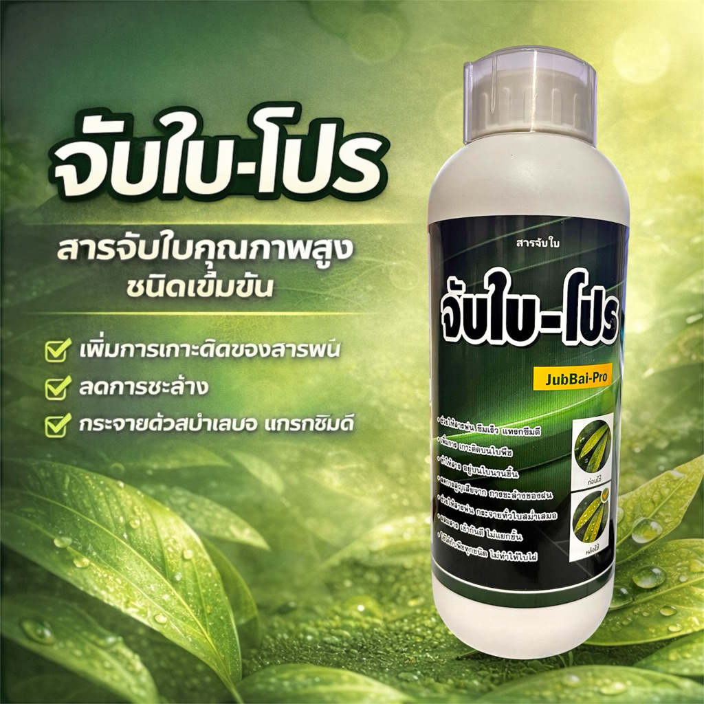 จับใบ-โปร | ยาจับใบชนิดเข้มข้น ใช้เพียง​ 5-10 ซีซี​ ช่วยแผ่กระจาย เกาะติดใบดี ดูดซึมไว แทรกซึม​ดี ยาไม่ไหลทิ้ง