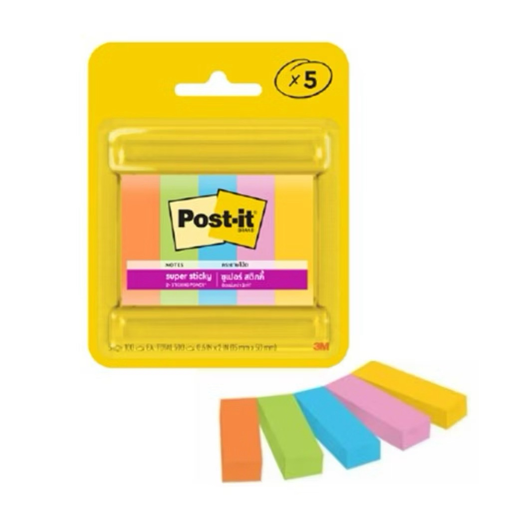 3M กระดาษโน้ตดัชนี Post-it รุ่น 670-5SSAU ขนาด 15มม.x50มม. 450 แผ่น