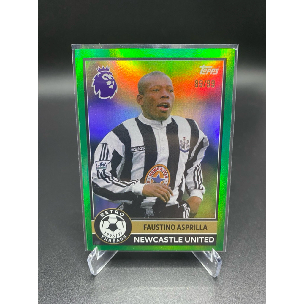 การ์ดฟุตบอล Faustino Asprilla | 2025/26 Topps Premier League – Retro Threads 1996/97 Serial Numbered