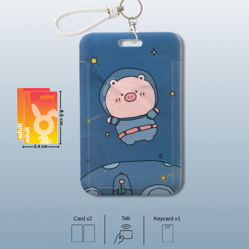 หมูบิน ที่ใส่บัตรพลาสติกแข็ง ทนทาน ใส่บัตรพนักงาน คีย์การ์ด บีทีเอส