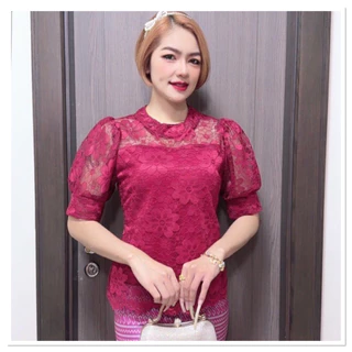 เสื้อลูกไม้แขนตุ๊กตาใส่งานบุญงานบวชงานแต่ง
