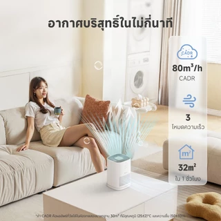 【รับประกัน 2 ปี】【PP Krit】Simplus Air Purifier เครื่องฟอกอากาศ A2 Lite ห้องนอน PM2.5 HEPA H11 แผ่น กรอง CADR 80 KQJH008