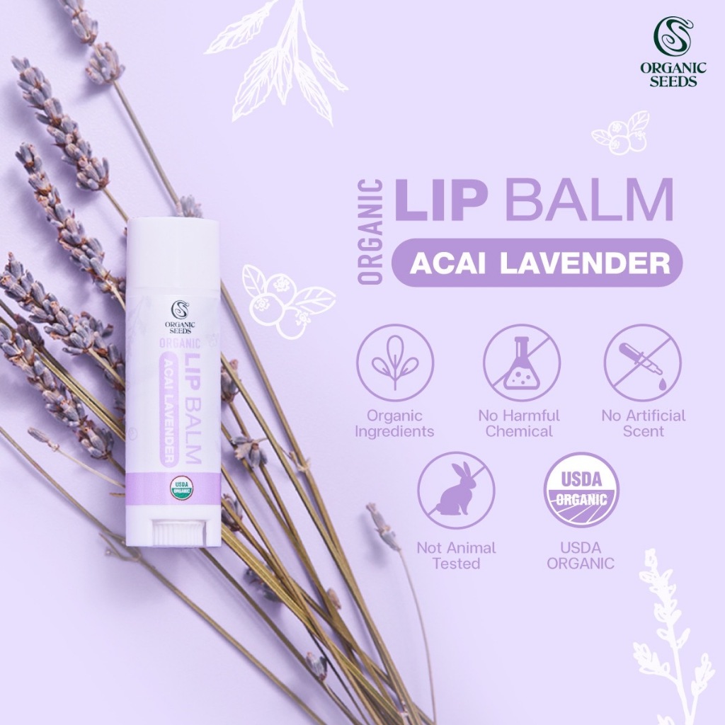 Organic Lip Balm ( Acai Lavender )