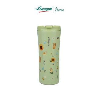 Seagull แก้วน้ำสุญญากาศ มินิมอล 0.5 ลิตร (พิมพ์ลาย) ลายพิมพ์พิเศษ เก็บร้อน-เย็น พกพาสะดวก ใส่ช่องแก้วในรถได้