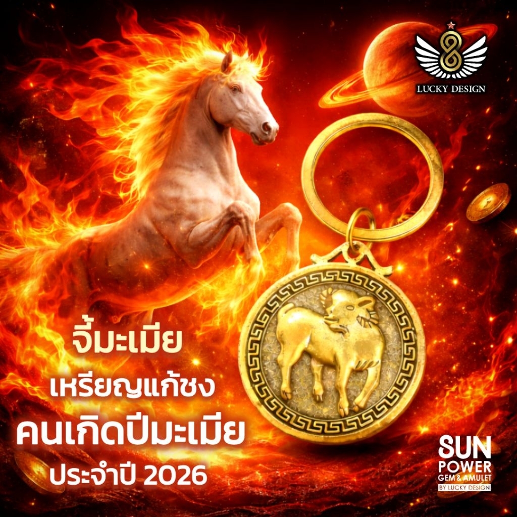 🐐 จี้มะแม(แพะ) คู่มิตร เสริมดวง-แก้ปีชง คนปีมะเมีย(ม้า) ประจำปี 2569 🐎