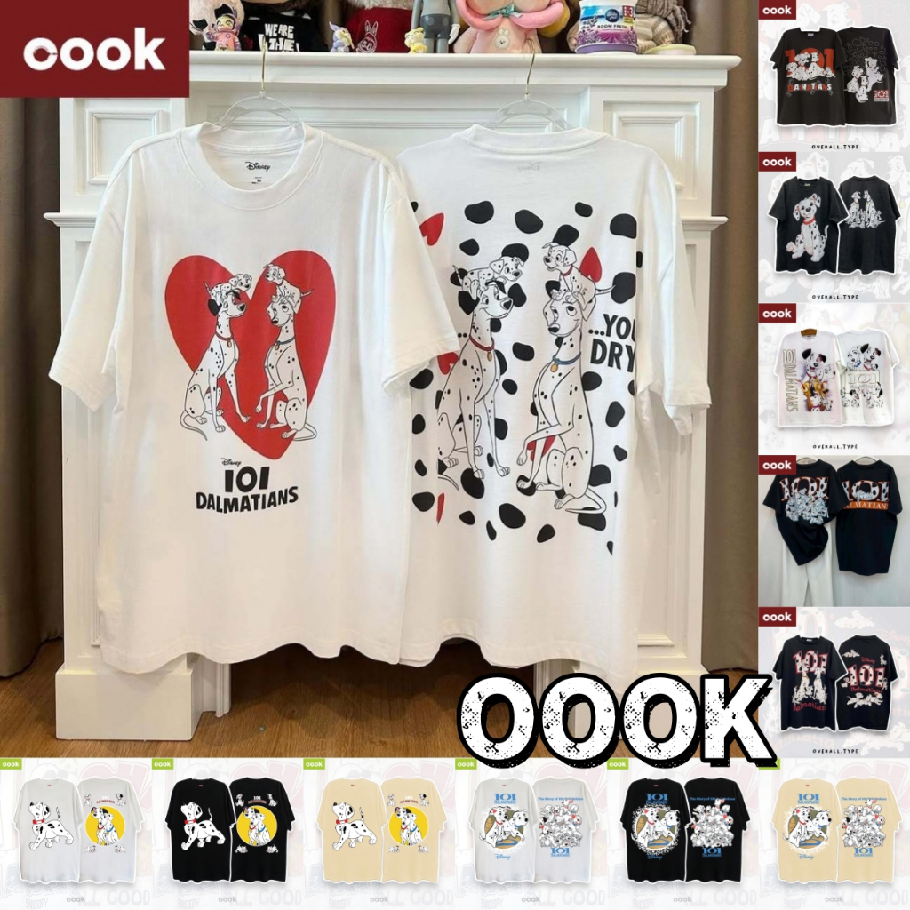 disney เสื้อยึด ผ้าเทคโนโลยี Sorona จากอเมริกา พิมพ์ลาย 101 dalmatians เสื้อยืด oversize เหมาะ ผู้หญิง และ ผู้ชาย #316