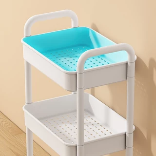 ชั้นวางของรถเข็นพลาสติก 3/4/5ชั้น ที่วางของในห้องน้ํา พร้อมล้อเลื่อน เคลื่อนย้ายสะดวก อุปกรณ์จัดเก็บครัว