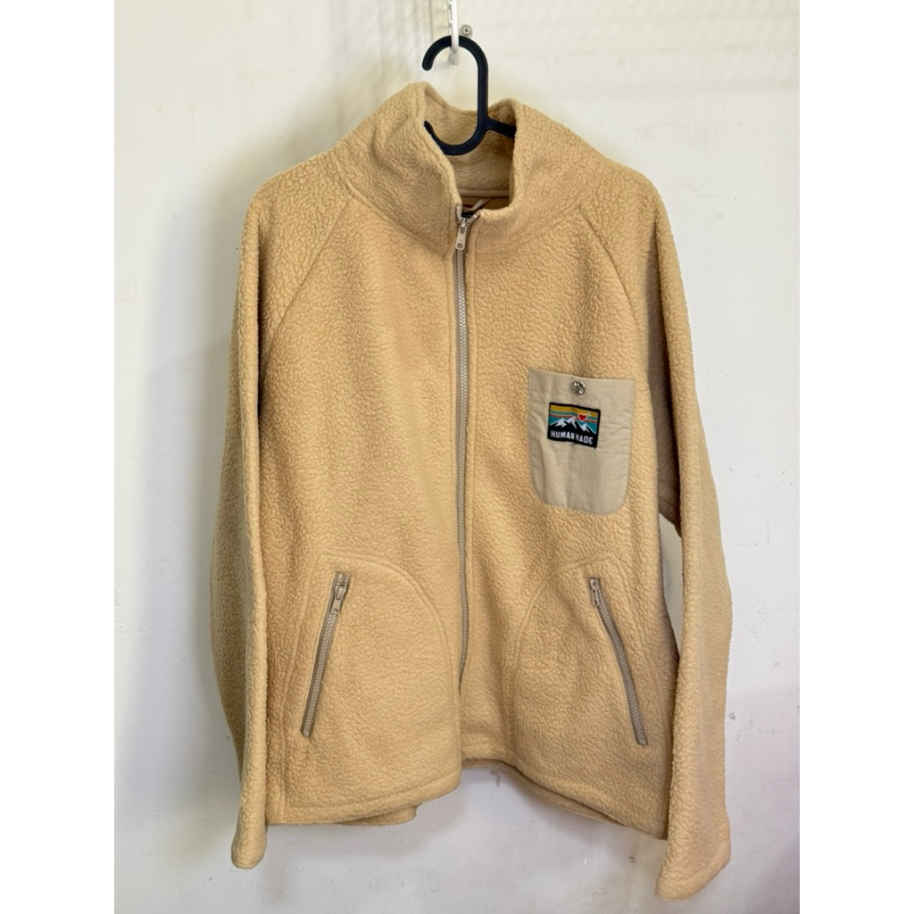 Human Made Full Zip Fleece Jacket เสื้อมือสอง เสื้อกันหนาว เสื้อโค้ท เสื้อแจ็คเก็ต สาวอวบ 46 นิ้ว