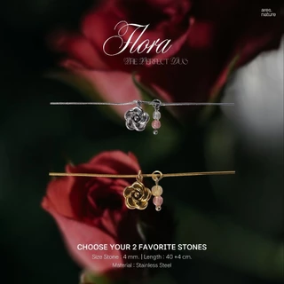 ares.nature - สร้อยคอ หินแท้ รุ่น Flora (เลือกหินเองได้) สไตล์มินิมอล