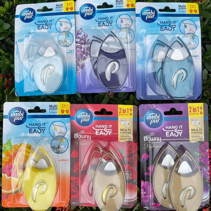 แพคคุ้มได้ 2 ชิ้น ambipur  Hang it easy น้ำหอมปรับอากาศสำหรับพื้นที่ขนาดเล็กอเนกประสงค์