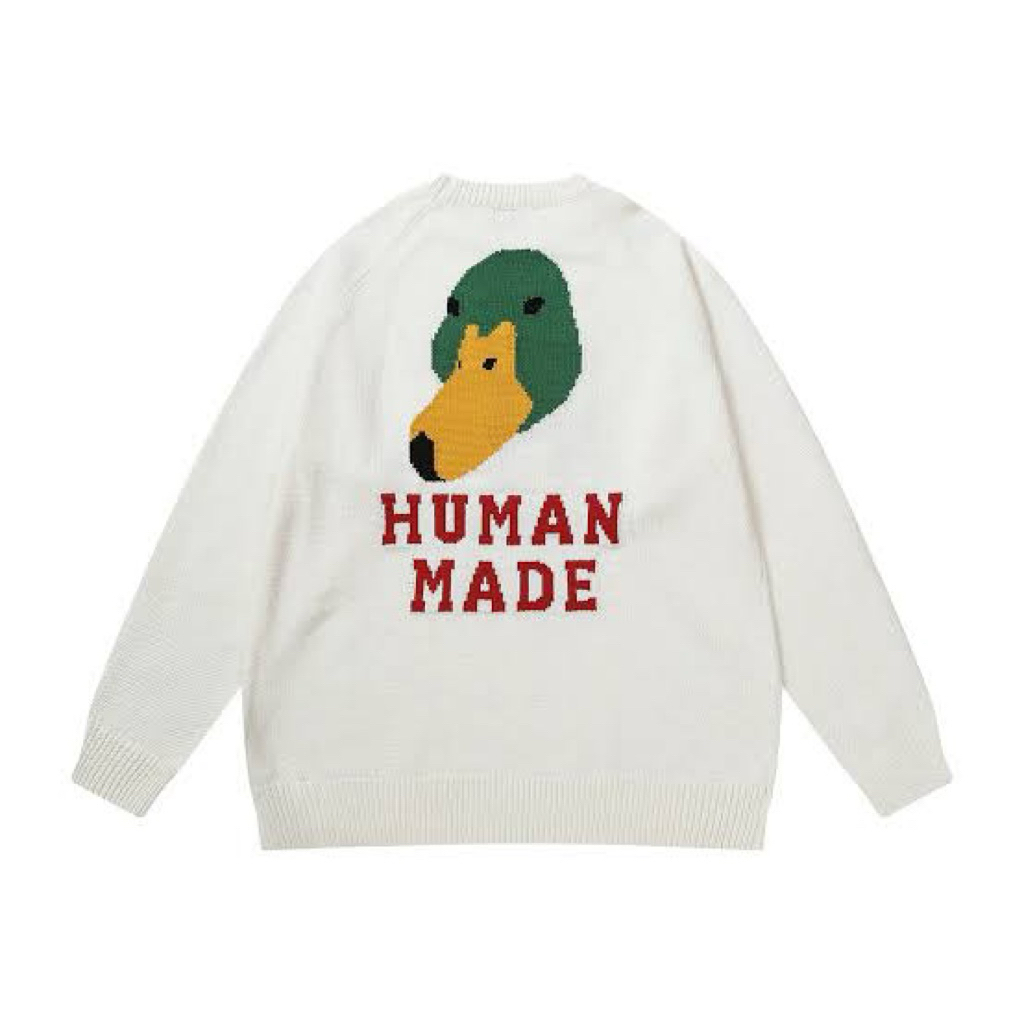 Human Made Raglan Sleeve Knit เสื้อสเวตเตอร์ ไหมพรม เสื้อกันหนาว มือสอง สาวอวบ อก 54 นิ้ว