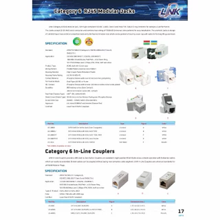 LINK ตัวต่อสายตัวเมีย 2 ด้าน , ใส่ Patch Panel ได้ รุ่น US-4006IL CAT6E RJ45 COUPLER In-Line or Patch Panel Insert