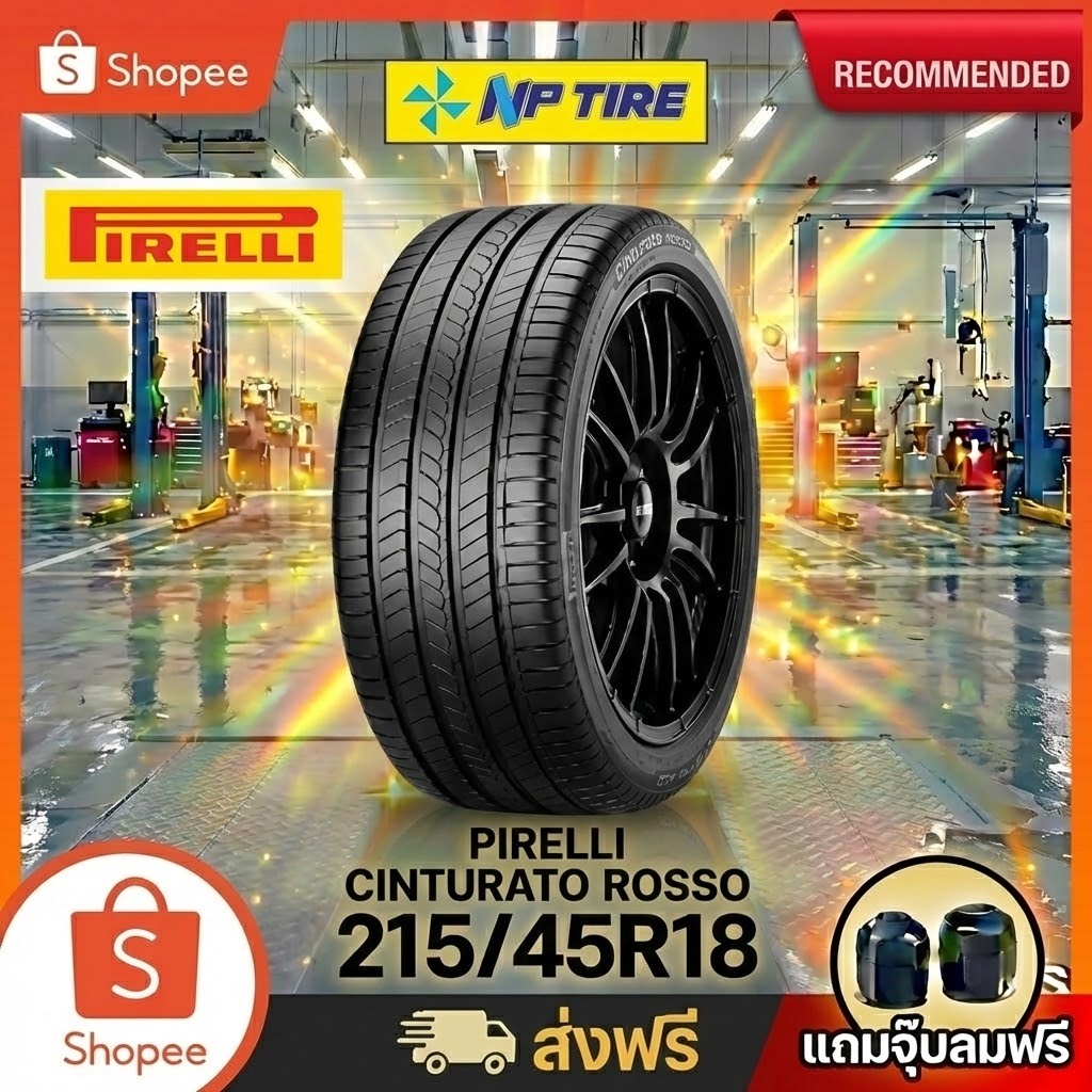 ยาง 215/45R18 PIRELLI CINTURATO ROSSO  ราคาต่อเส้น  ปี 2025