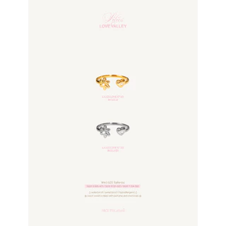 nice try studio -Lilies Love Ring แหวนดีเทลลายหัวใจและดอกไม้ กันน้ำ กันเหงื่อ ไม่ลอก ไม่ดำ