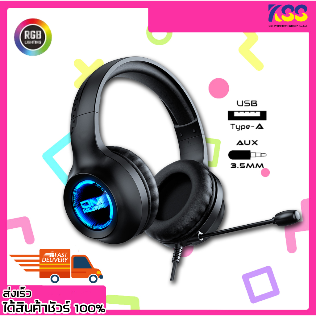 หูฟังเกมมิ่งแจ็ค 3.5มม. Onikuma X36 Abyss Lamp Effect Gaming Headset Black ประกัน 2 ปี