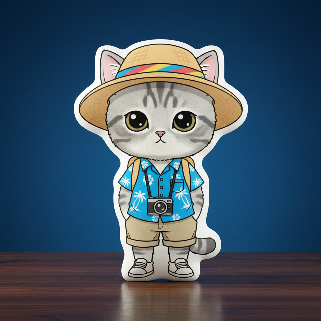 American Curl Shorthair Maine Coon Abyssinian Bengal แมว Cat ข่างภาพ การ์ตูน หมอนไดคัท พิมพ์2ด้าน ตุ