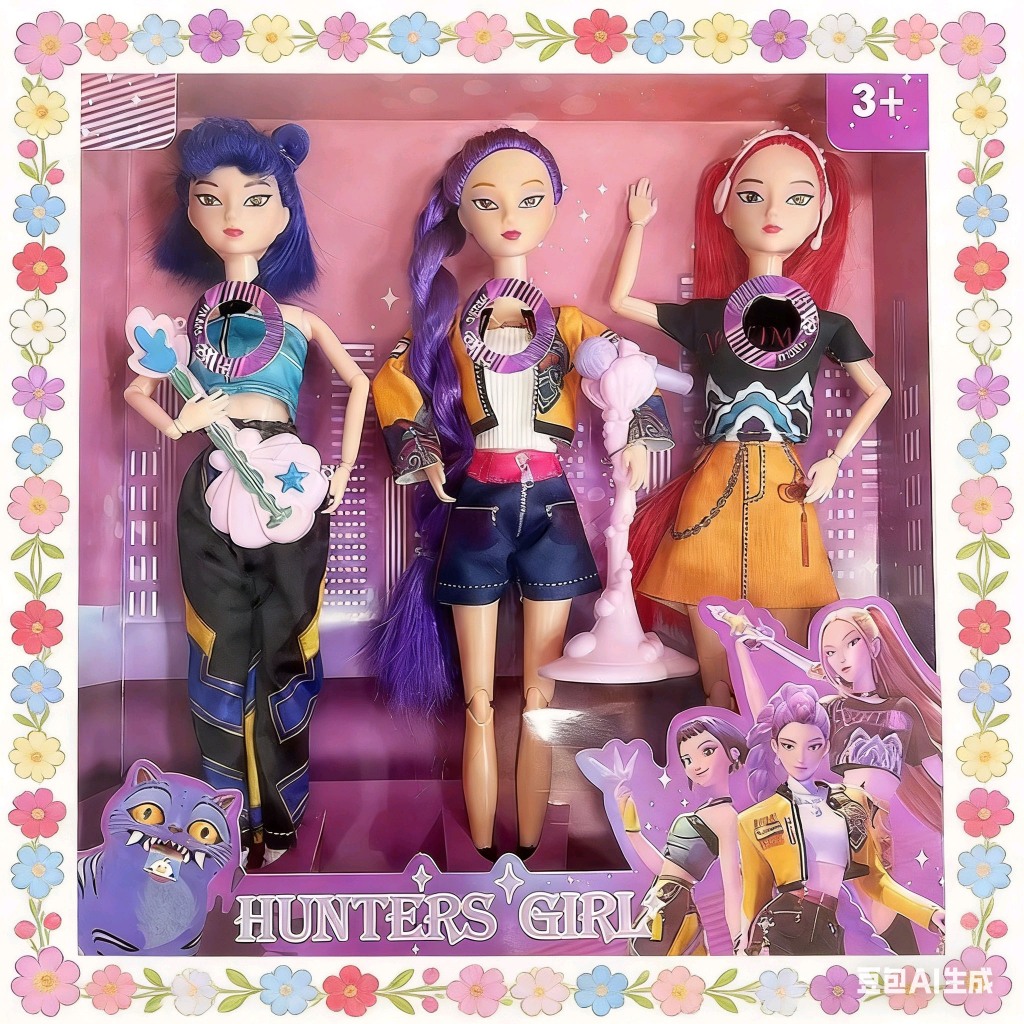 ด้วยแสงสีและเสียงดนตรี ของเล่นตุ๊กตา kpop demon hunter Zoey Mira Rumi Action Figure ชุดของเล่นเด็กของขวัญ