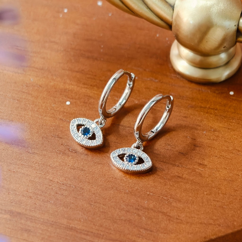 Vachana - Dark Blue Evil Eye Earrings (ต่างหูดวงตาปีศาจ)