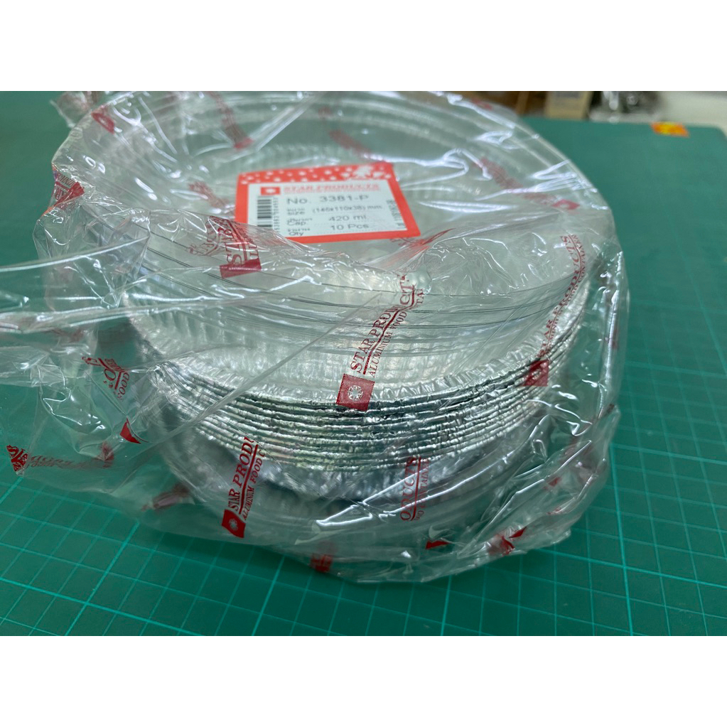 ฟอยล์ 3381-P พร้อมฝา 10ชุด (420ml.) ฝาครอบ