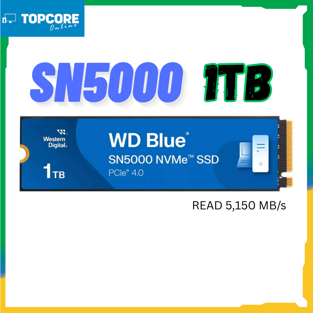 1 TB SSD (เอสเอสดี) WD BLUE SN5000 - PCIe 4x4 NVMe M.2 2280