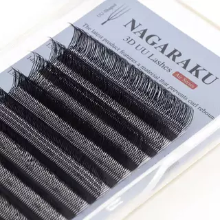 ขนตา NAGARAKU 3D UU (Air Series) Split Tips ฟุ้งธรรมชาติ นุ่มเบา ต่อเสร็จไว ขนตานาการากุ ขนตาปลอม ขนตาหนา0.07