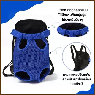 PETWELL กระเป๋าสะพายสัตว์เลี้ยง เป้ใส่แมว เป้สะพายหลังใส่สุนั สะพายได้ทั้งด้านหน้าและหลัง ปรับได้