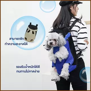 PETWELL กระเป๋าสะพายสัตว์เลี้ยง เป้ใส่แมว เป้สะพายหลังใส่สุนั สะพายได้ทั้งด้านหน้าและหลัง ปรับได้