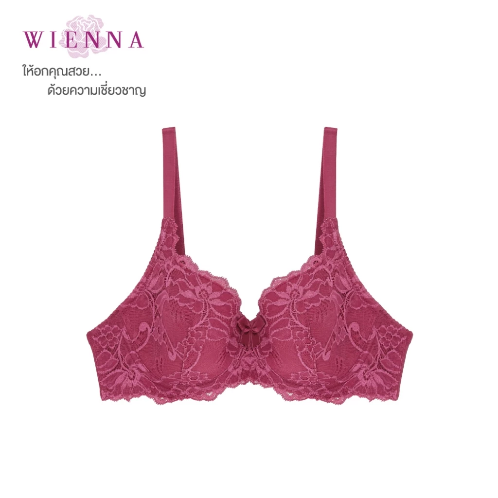 WIENNA BEST SELLER เสื้อชั้นใน Beauty 5 Cup DB27796 สีเนื้อ สีแดง ( ROSE LILY )