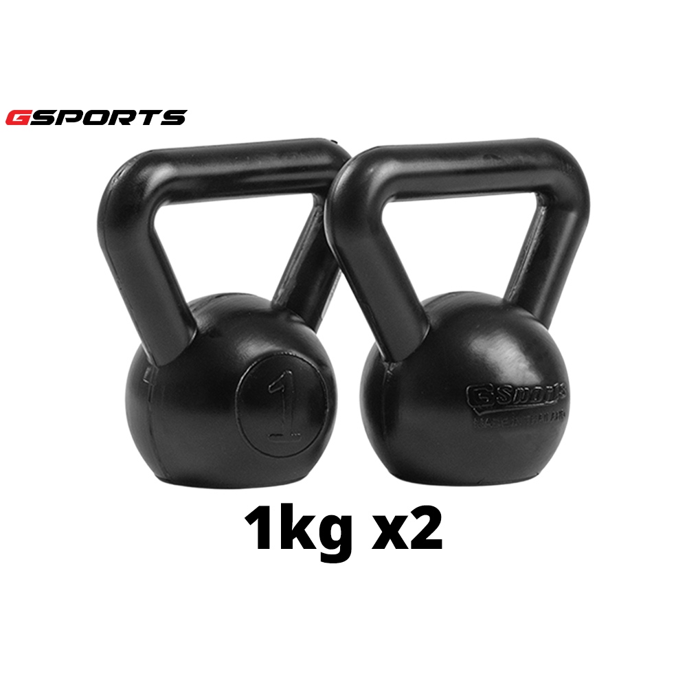 GSports ดัมเบล หูหิ้ว เคตเทิลเบล สีดำ 1 kg แพ็คคู่ Kettlebell Black 1 kg x 2 รุ่น KB01-B x 2
