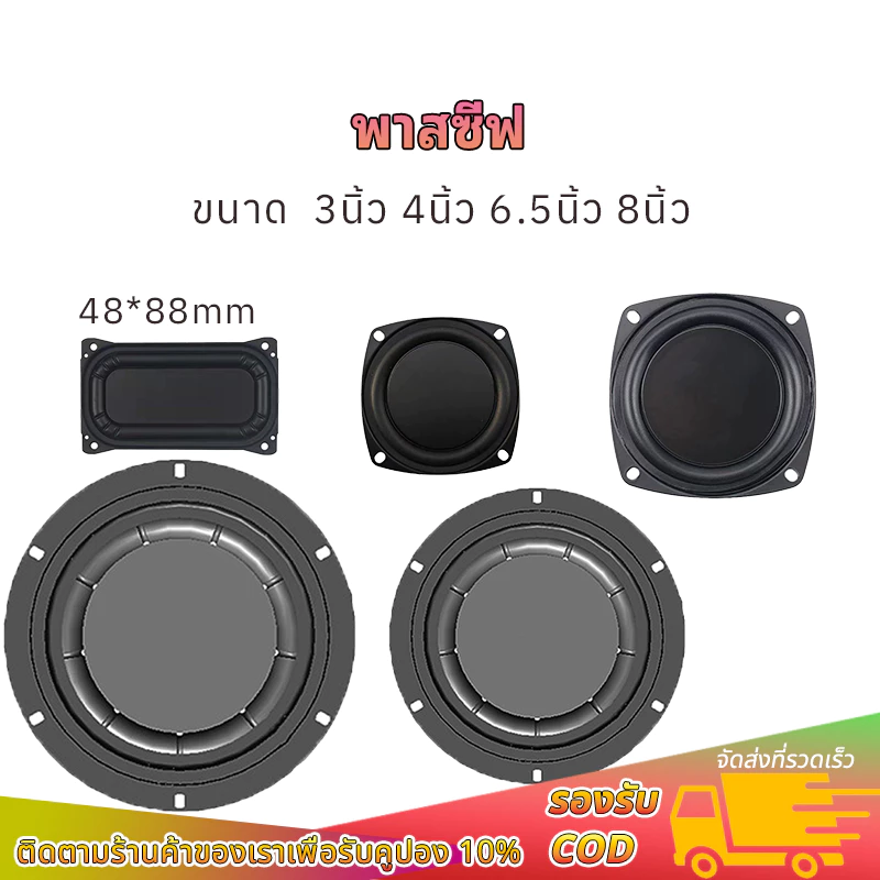 พาสซีฟ (Passive Radiator) ขนาด 88x48mm 3/4/6.5/8 นิ้ว สำหรับเสริมเบสลำโพง DIY