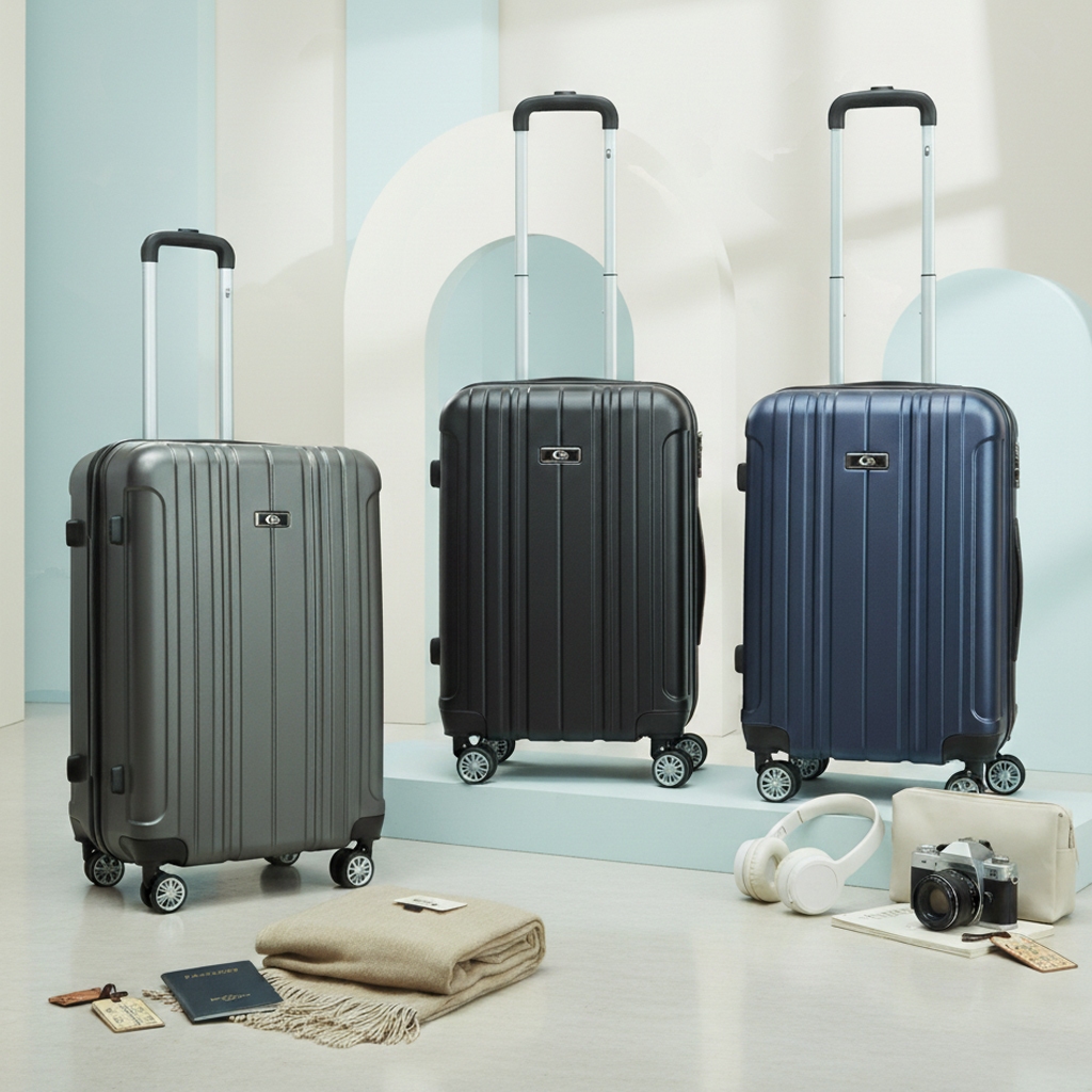 HQ LUGGAGE กระเป๋าเดินทาง ABS 4 ล้อคู่ กุญแจล็อค 3 รหัส รุ่น 5509